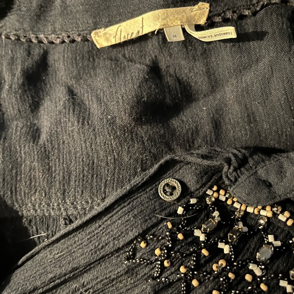 Anthropologie Floreat Beulah Beaded Tunic Shirt Top Blouse Button Down M - Picture 6 of 6